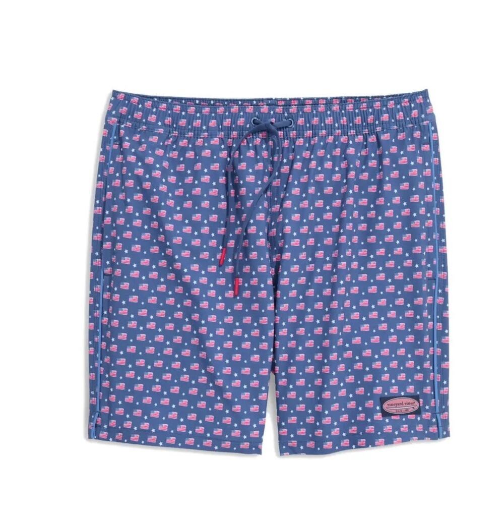 Vineyard Vines Boys Printed Chappy Trunks Medium Flag Captains Patriotic NWT